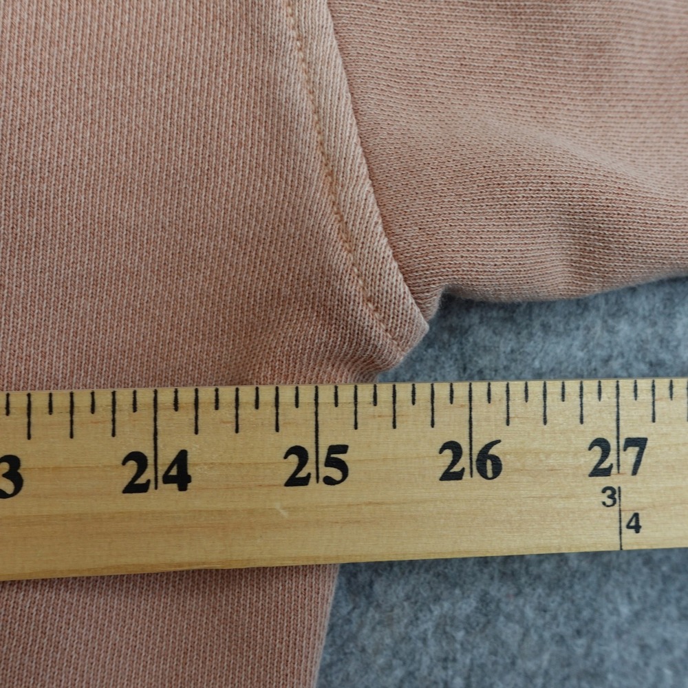 Aerie Oversized V-Neck Sweatshirt Womens L Terracotta Tan Ribbed Trim Slouchy - Picture 3 of 10